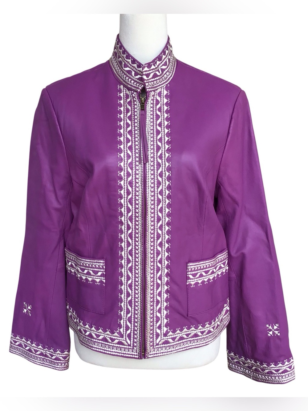 Adrienne Landau Vintage Leather Purple Jacket